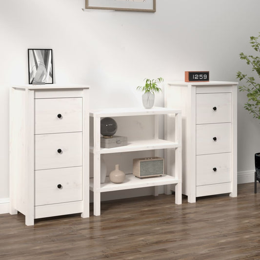 Dressoirs 2 st 40x35x80 cm massief grenenhout wit is nu te koop bij PeponiXL, paradijselijk wonen!