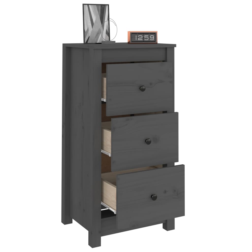 Dressoirs 2 st 40x35x80 cm massief grenenhout grijs is nu te koop bij PeponiXL, paradijselijk wonen!