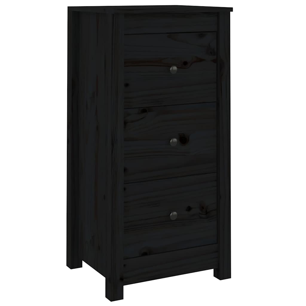 Dressoirs 2 st 40x35x80 cm massief grenenhout zwart is nu te koop bij PeponiXL, paradijselijk wonen!