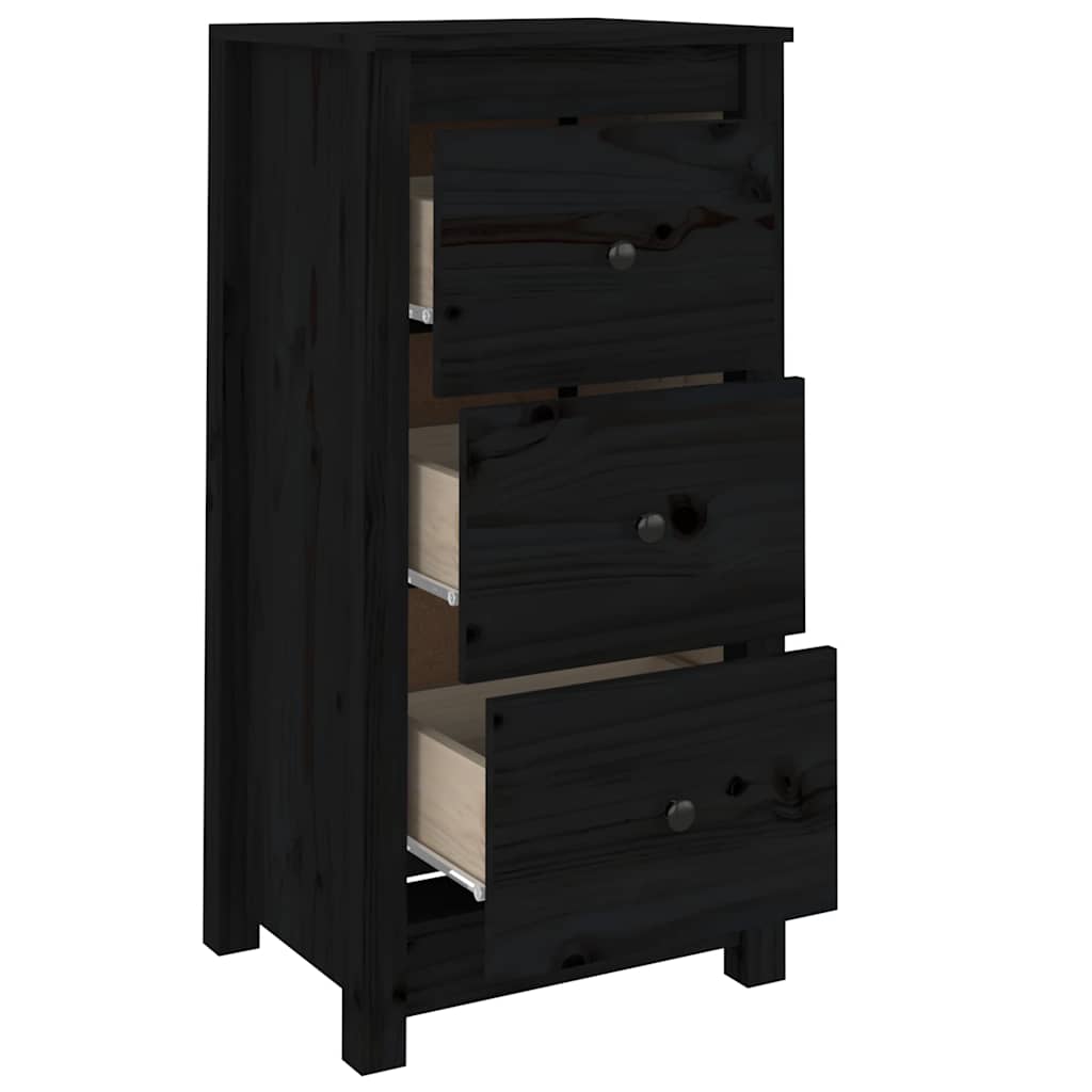 Dressoirs 2 st 40x35x80 cm massief grenenhout zwart is nu te koop bij PeponiXL, paradijselijk wonen!