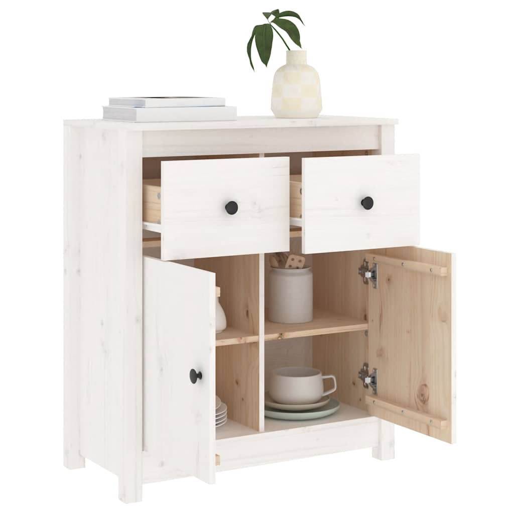 Dressoir 70x35x80 cm massief grenenhout wit is nu te koop bij PeponiXL, paradijselijk wonen!