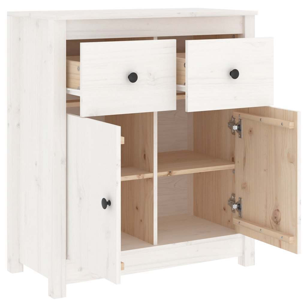 Dressoir 70x35x80 cm massief grenenhout wit is nu te koop bij PeponiXL, paradijselijk wonen!