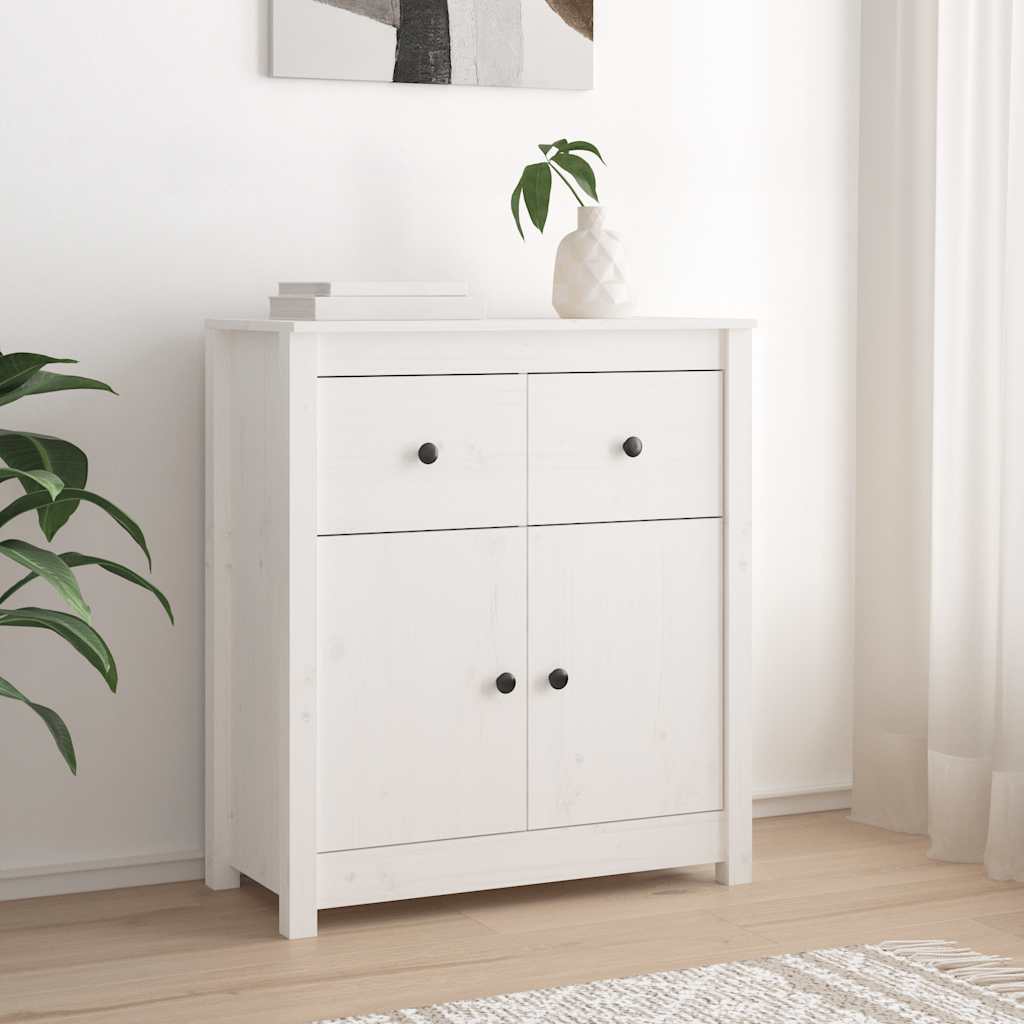 Dressoir 70x35x80 cm massief grenenhout wit is nu te koop bij PeponiXL, paradijselijk wonen!