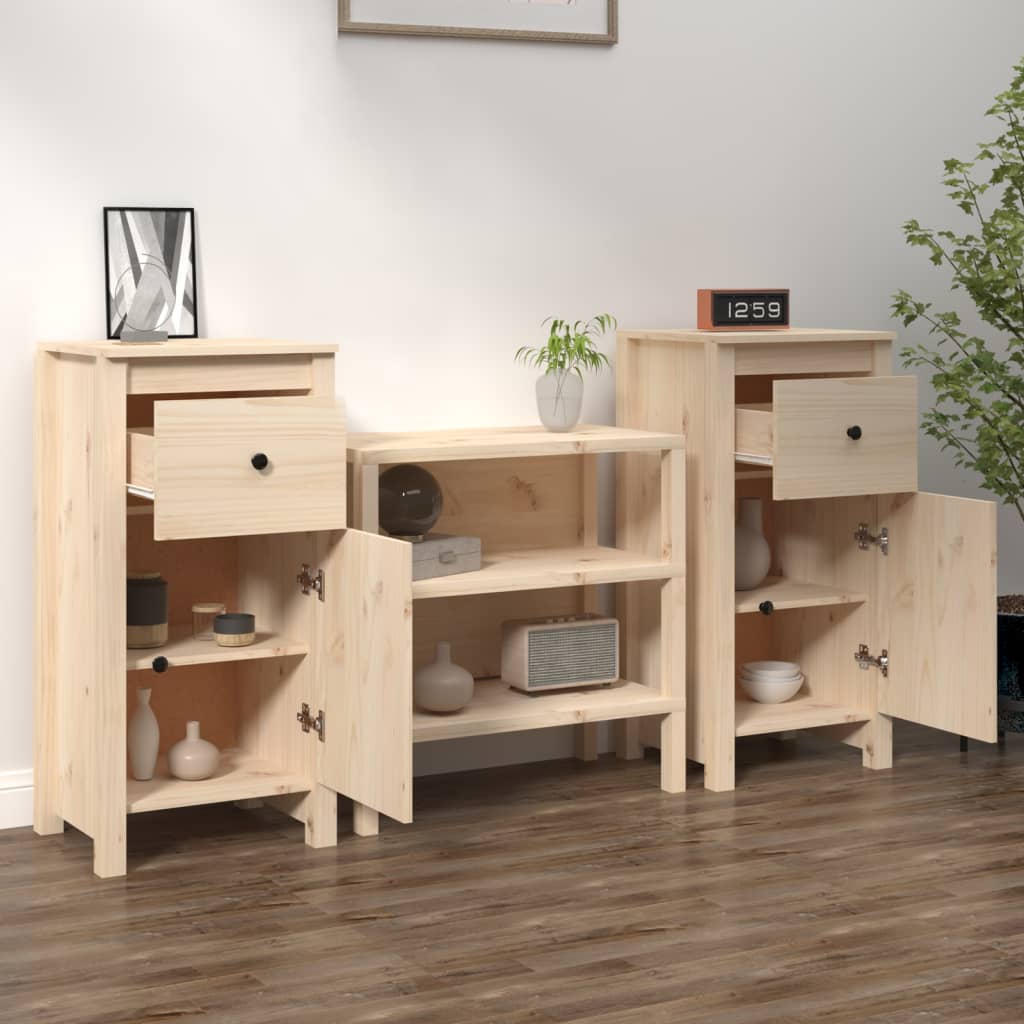 Dressoirs 2 st 40x35x80 cm massief grenenhout is nu te koop bij PeponiXL, paradijselijk wonen!