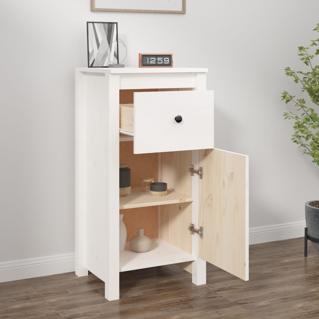 Dressoir 40x35x80 cm massief grenenhout wit is nu te koop bij PeponiXL, paradijselijk wonen!