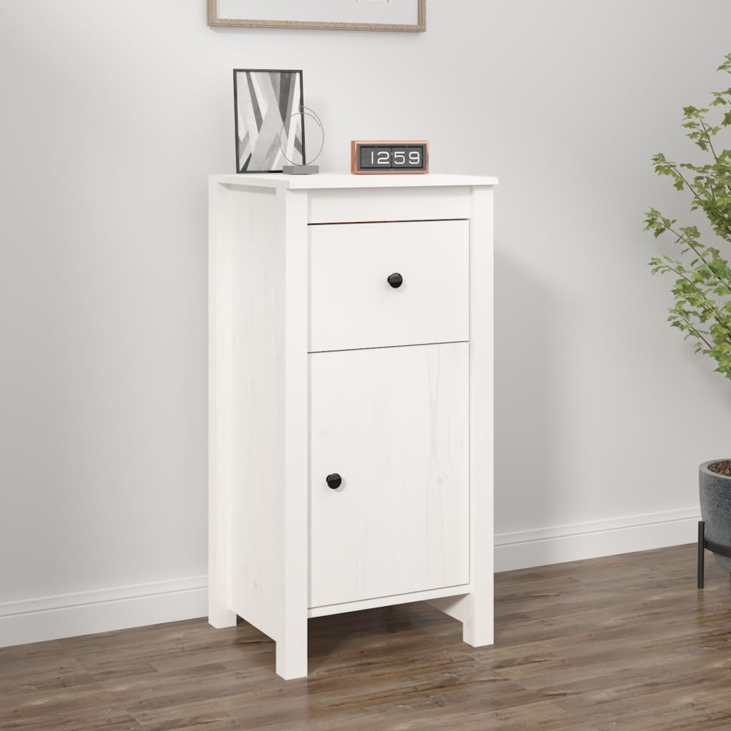 Dressoir 40x35x80 cm massief grenenhout wit is nu te koop bij PeponiXL, paradijselijk wonen!