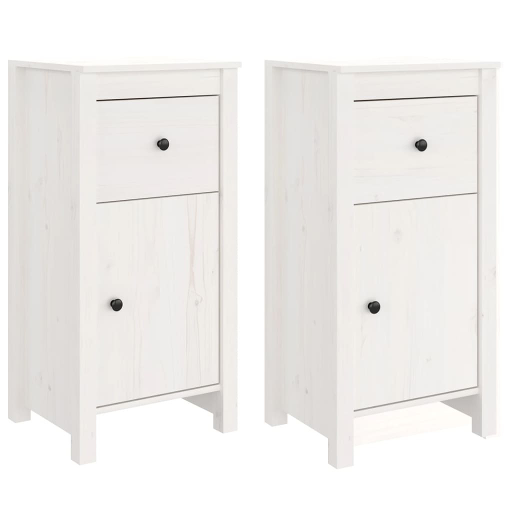 Dressoirs 2 st 40x35x80 cm massief grenenhout wit is nu te koop bij PeponiXL, paradijselijk wonen!