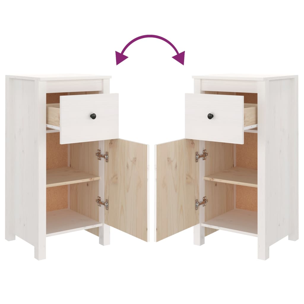 Dressoirs 2 st 40x35x80 cm massief grenenhout wit is nu te koop bij PeponiXL, paradijselijk wonen!
