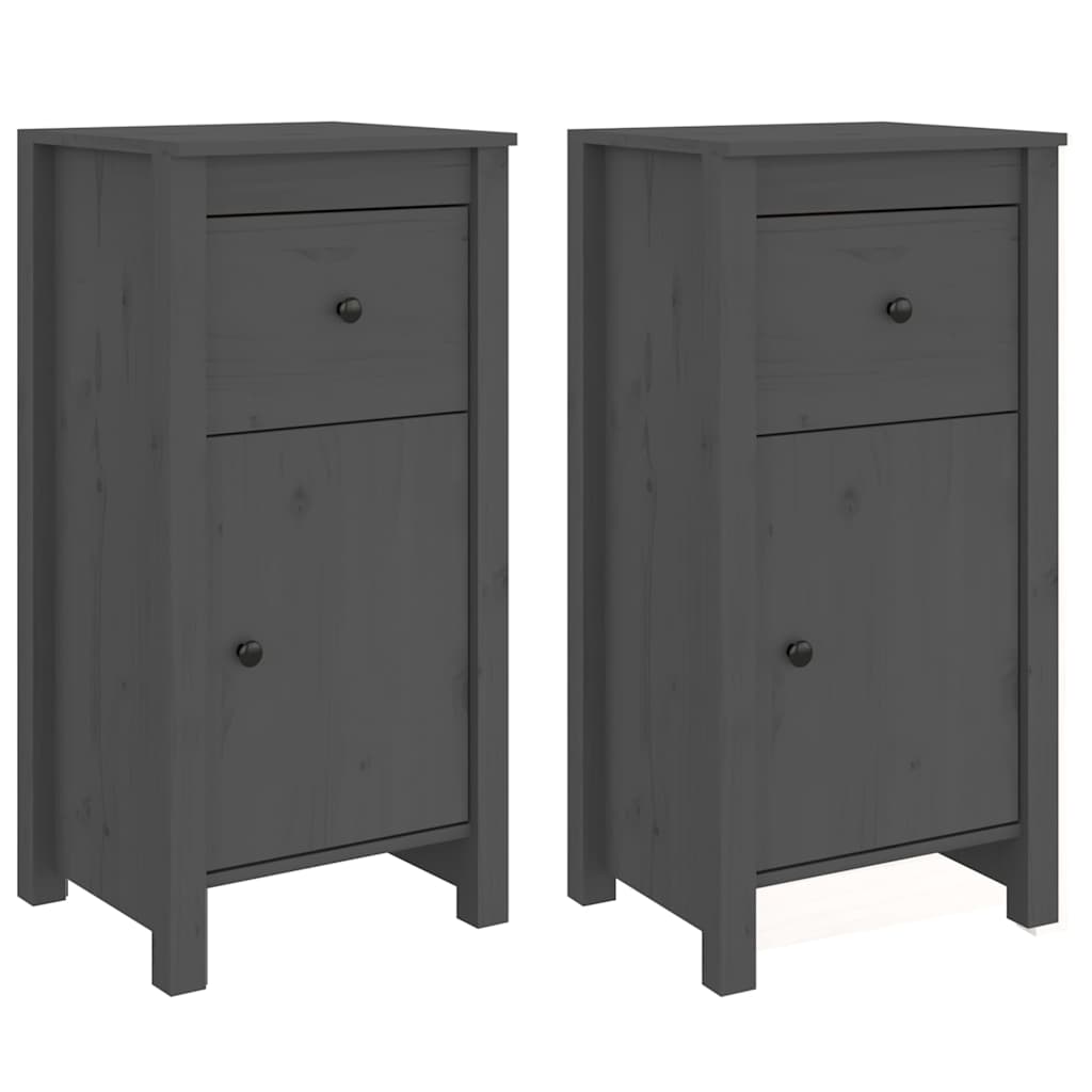 Dressoirs 2 st 40x35x80 cm massief grenenhout grijs is nu te koop bij PeponiXL, paradijselijk wonen!