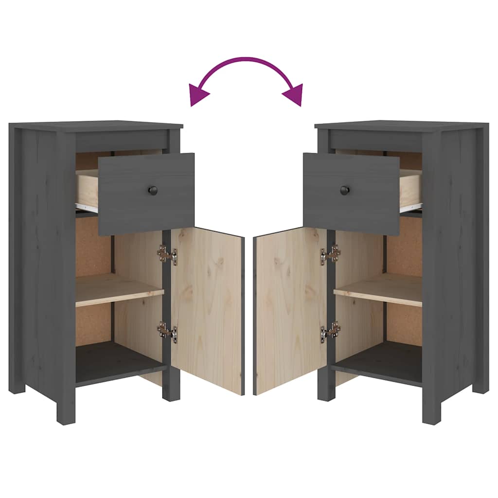 Dressoirs 2 st 40x35x80 cm massief grenenhout grijs is nu te koop bij PeponiXL, paradijselijk wonen!