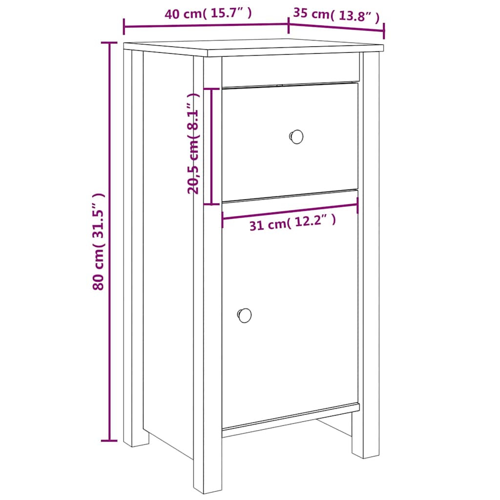 Dressoirs 2 st 40x35x80 cm massief grenenhout grijs is nu te koop bij PeponiXL, paradijselijk wonen!