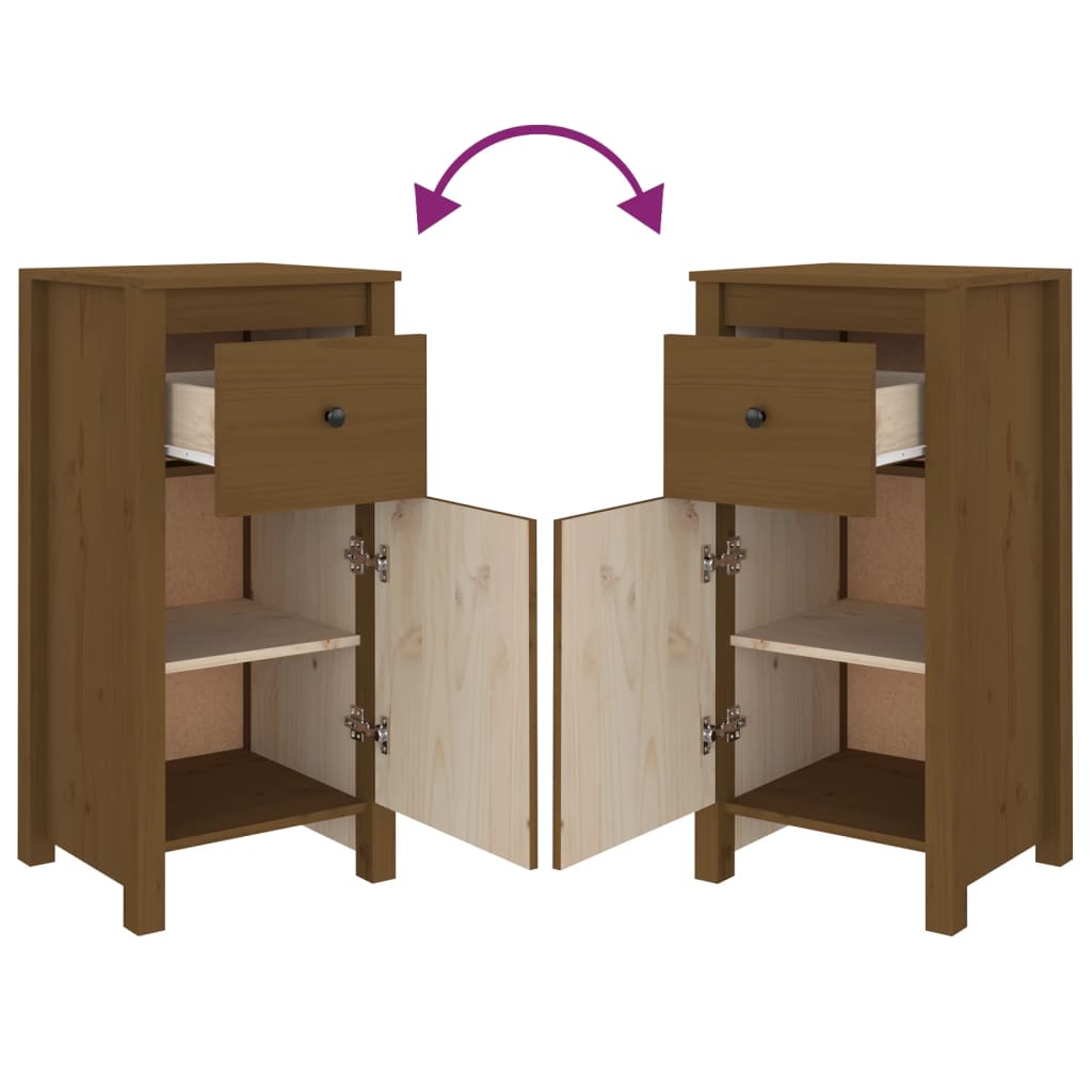 Dressoir 40x35x80 cm massief grenenhout honingbruin is nu te koop bij PeponiXL, paradijselijk wonen!