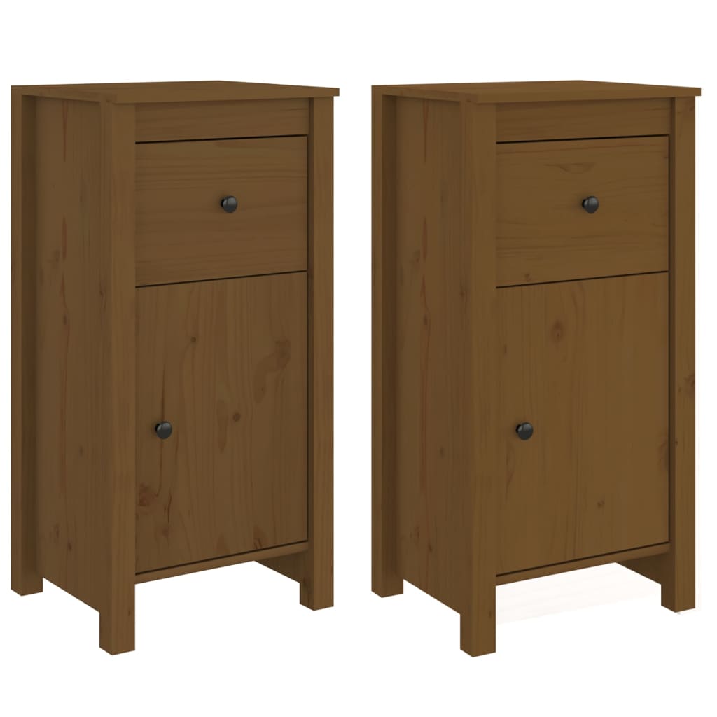 Dressoirs 2 st 40x35x80 cm massief grenenhout honingbruin is nu te koop bij PeponiXL, paradijselijk wonen!