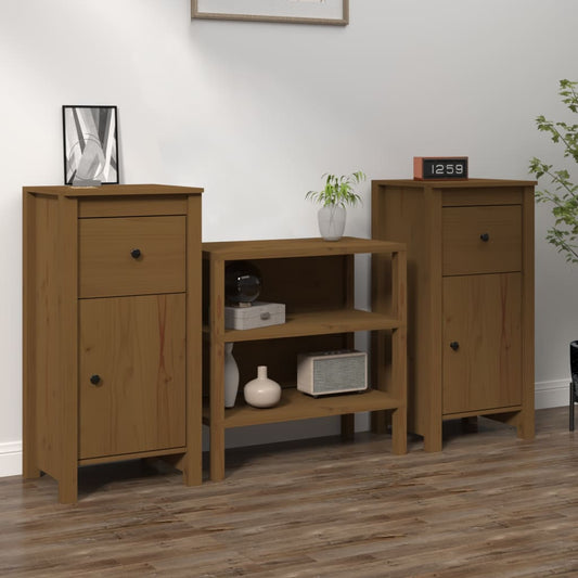 Dressoirs 2 st 40x35x80 cm massief grenenhout honingbruin is nu te koop bij PeponiXL, paradijselijk wonen!
