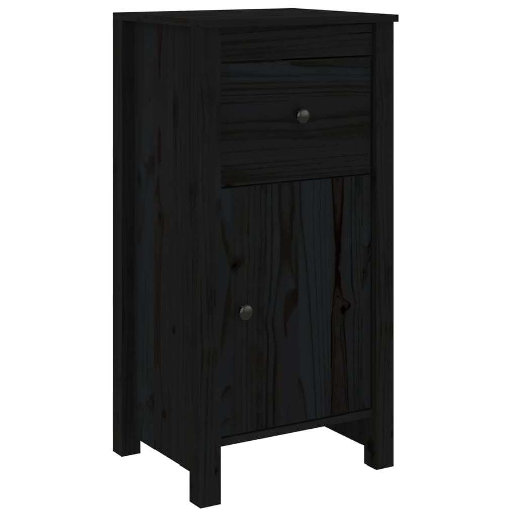 Dressoirs 2 st 40x35x80 cm massief grenenhout zwart is nu te koop bij PeponiXL, paradijselijk wonen!