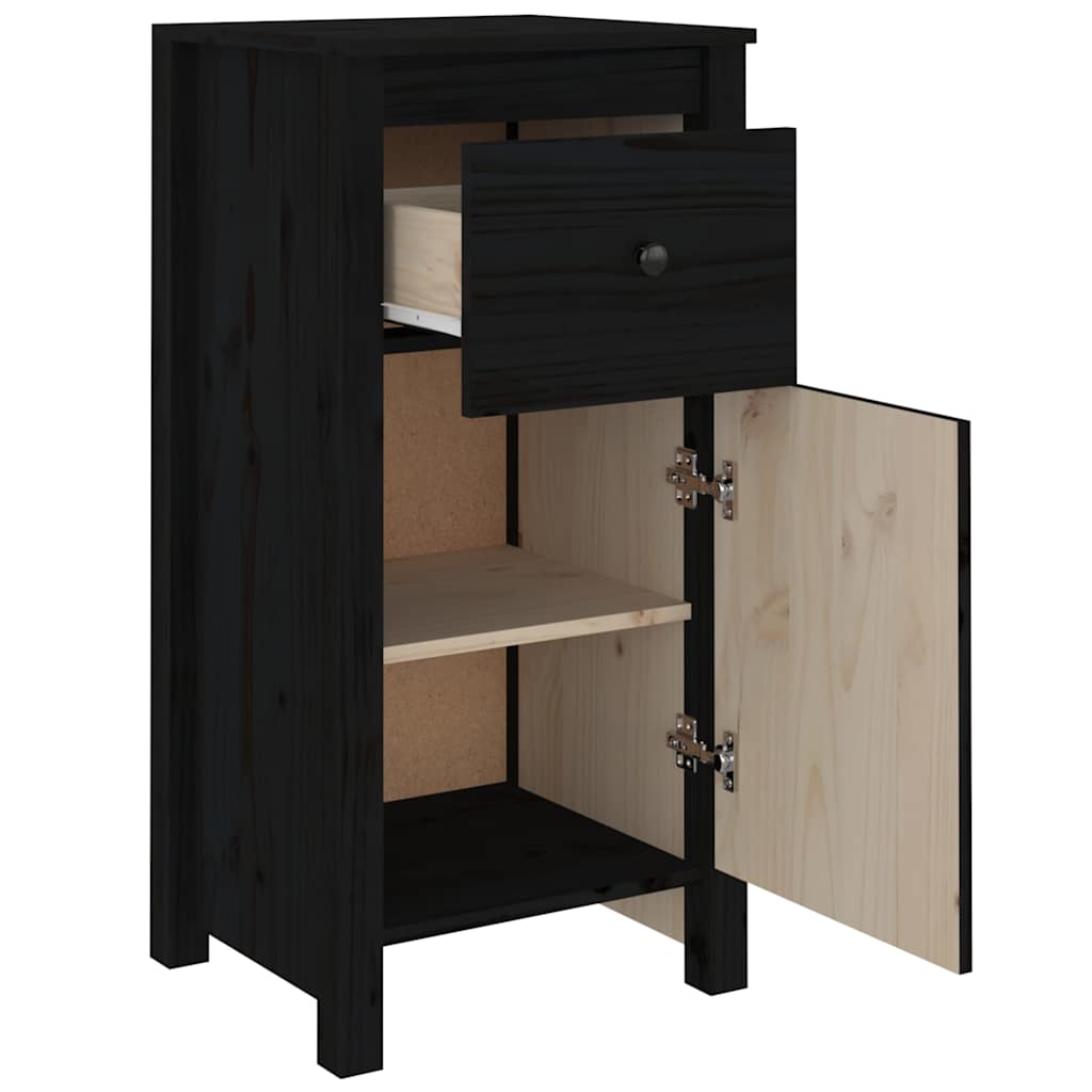 Dressoirs 2 st 40x35x80 cm massief grenenhout zwart is nu te koop bij PeponiXL, paradijselijk wonen!