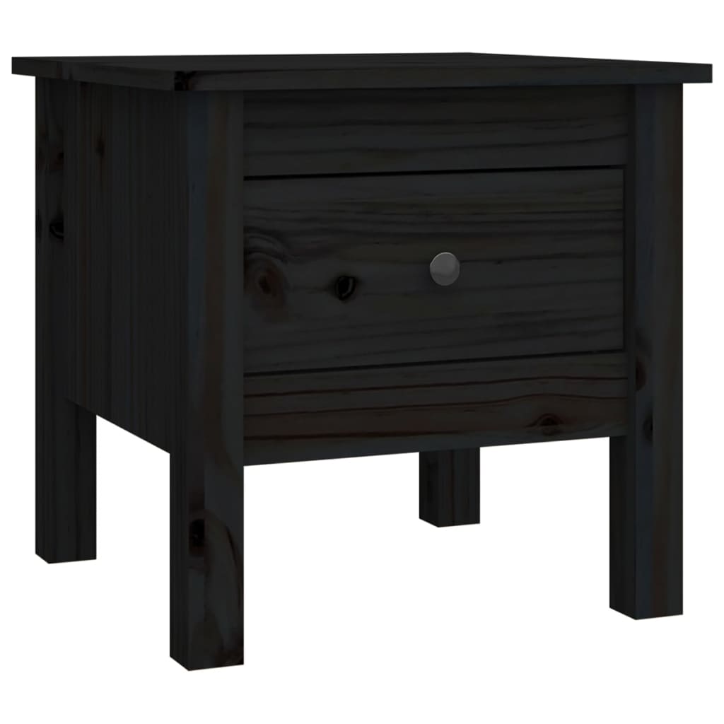 Bijzettafel 40x40x39 cm massief grenenhout zwart is nu te koop bij PeponiXL, paradijselijk wonen!