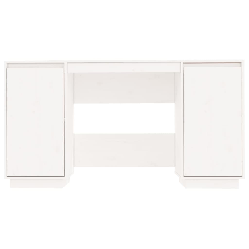 Bureau 140x50x75 cm massief grenenhout wit is nu te koop bij PeponiXL, paradijselijk wonen!