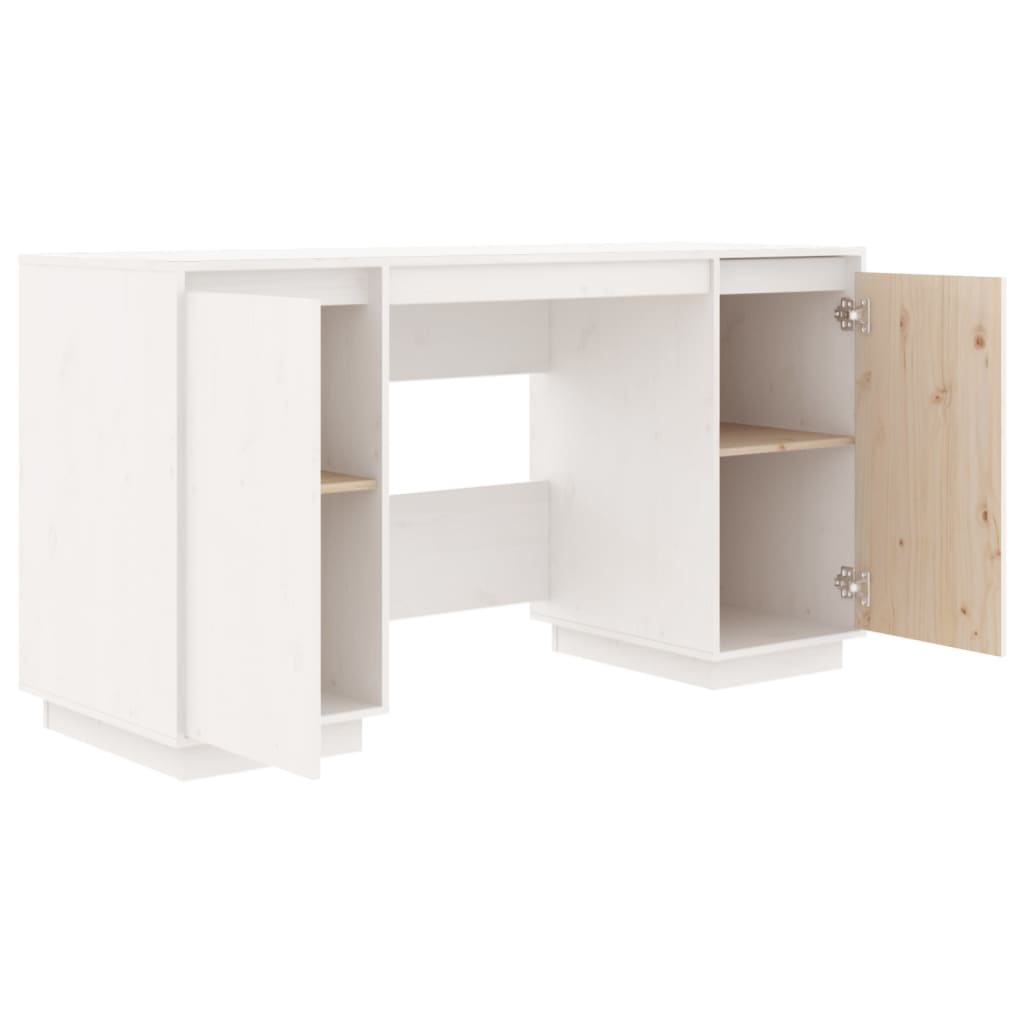 Bureau 140x50x75 cm massief grenenhout wit is nu te koop bij PeponiXL, paradijselijk wonen!