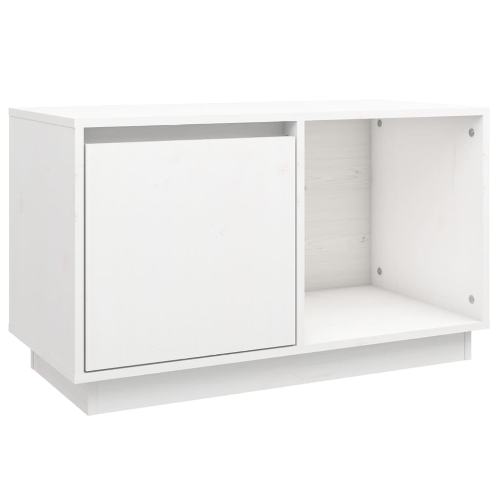 Tv-meubel 74x35x44 cm massief grenenhout wit is nu te koop bij PeponiXL, paradijselijk wonen!
