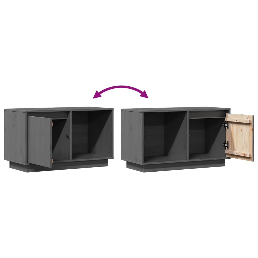 Tv-meubel 74x35x44 cm massief grenenhout grijs is nu te koop bij PeponiXL, paradijselijk wonen!