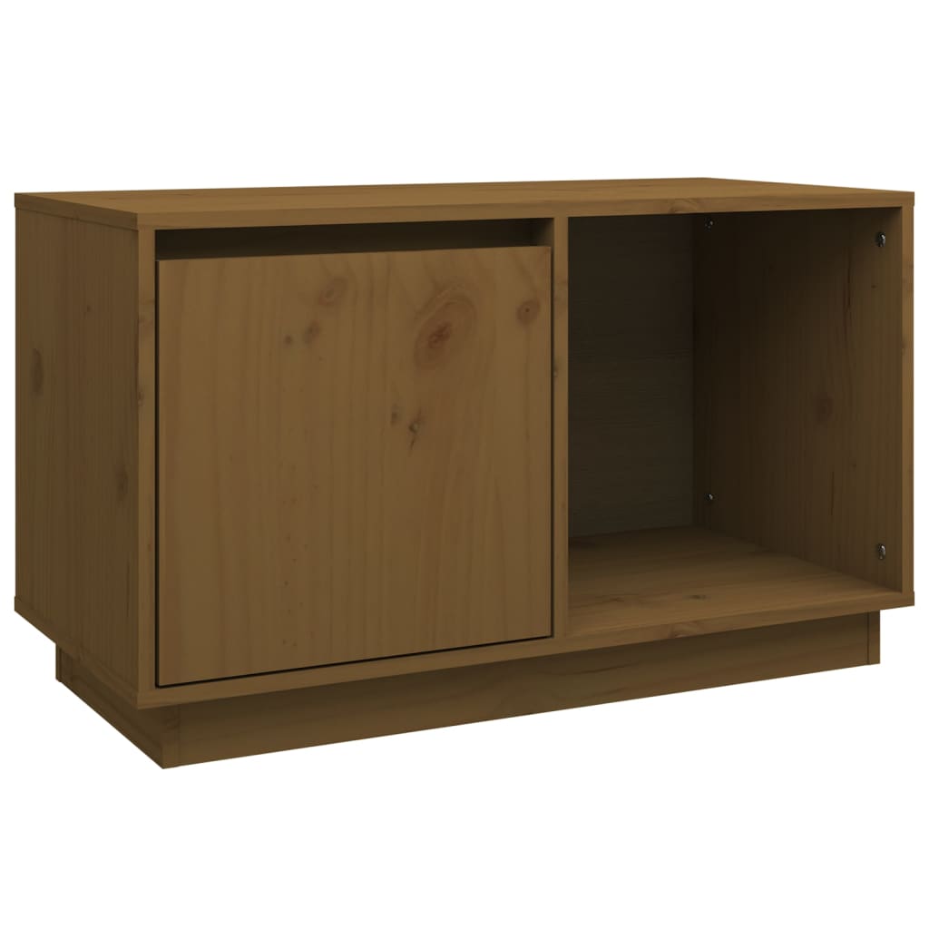 Tv-meubel 74x35x44 cm massief grenenhout honingbruin is nu te koop bij PeponiXL, paradijselijk wonen!