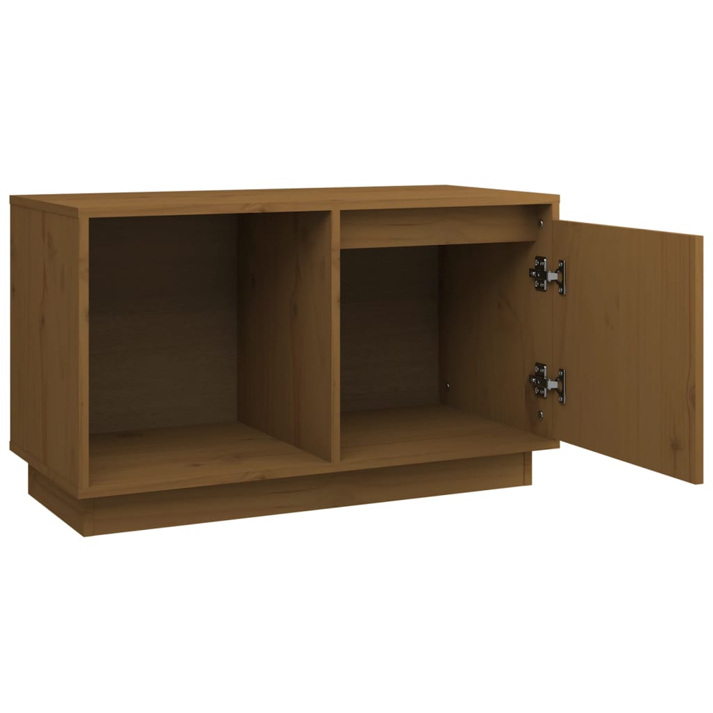 Tv-meubel 74x35x44 cm massief grenenhout honingbruin is nu te koop bij PeponiXL, paradijselijk wonen!