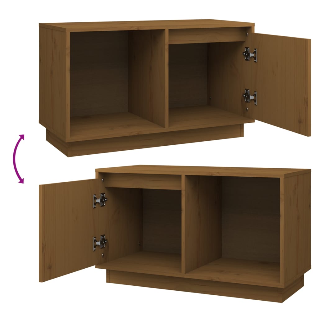 Tv-meubel 74x35x44 cm massief grenenhout honingbruin is nu te koop bij PeponiXL, paradijselijk wonen!