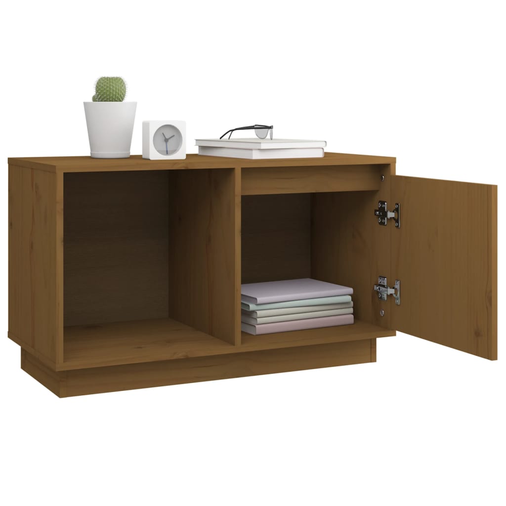 Tv-meubel 74x35x44 cm massief grenenhout honingbruin is nu te koop bij PeponiXL, paradijselijk wonen!