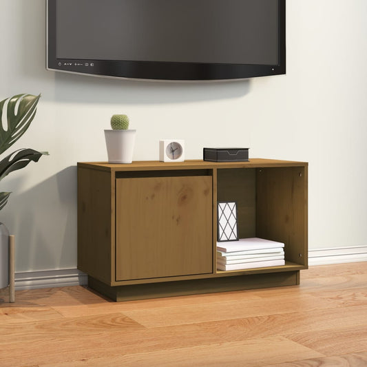 Tv-meubel 74x35x44 cm massief grenenhout honingbruin is nu te koop bij PeponiXL, paradijselijk wonen!