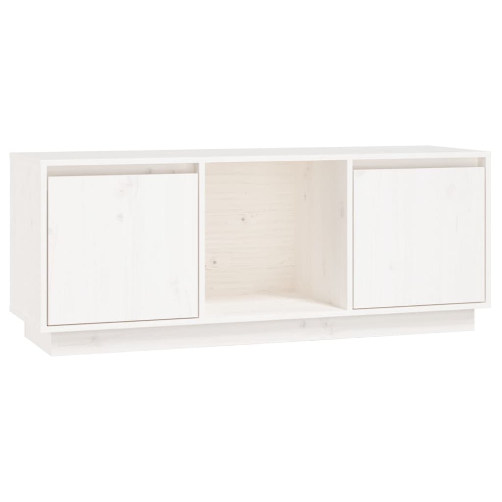 Tv-meubel 110,5x35x44 cm massief grenenhout wit is nu te koop bij PeponiXL, paradijselijk wonen!