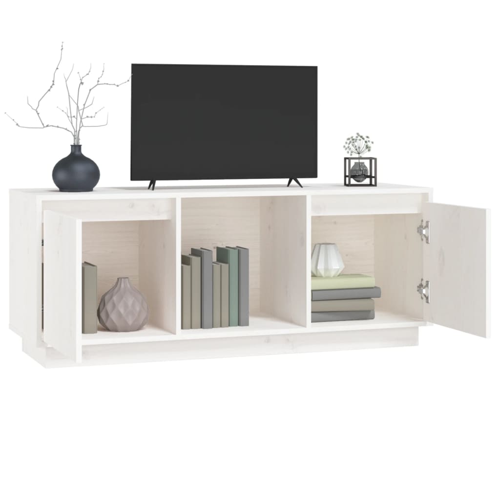Tv-meubel 110,5x35x44 cm massief grenenhout wit is nu te koop bij PeponiXL, paradijselijk wonen!