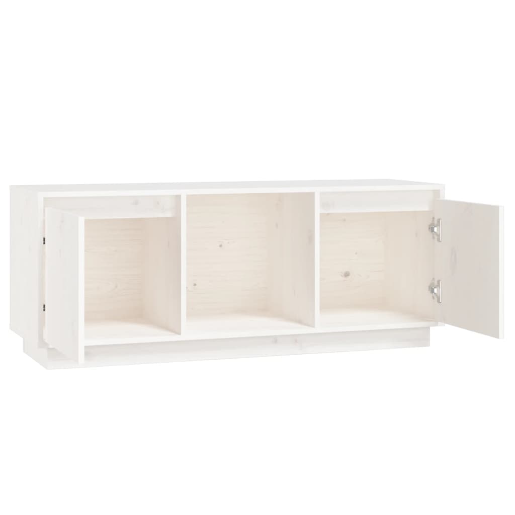 Tv-meubel 110,5x35x44 cm massief grenenhout wit is nu te koop bij PeponiXL, paradijselijk wonen!