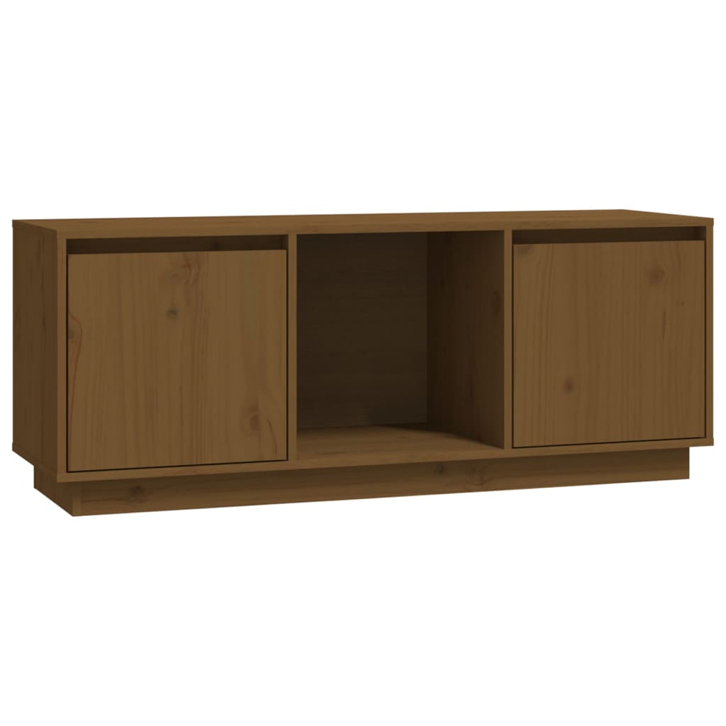 Tv-meubel 110,5x35x44 cm massief grenenhout honingbruin is nu te koop bij PeponiXL, paradijselijk wonen!