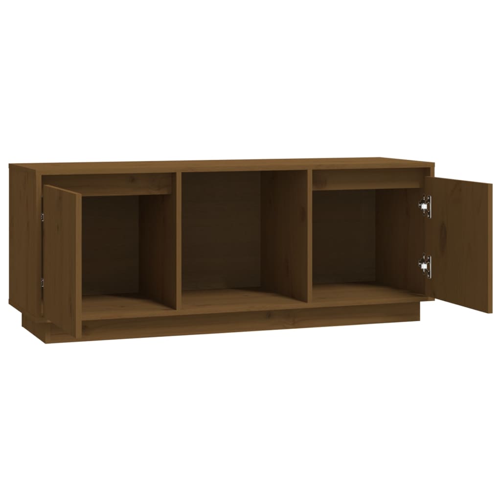 Tv-meubel 110,5x35x44 cm massief grenenhout honingbruin is nu te koop bij PeponiXL, paradijselijk wonen!