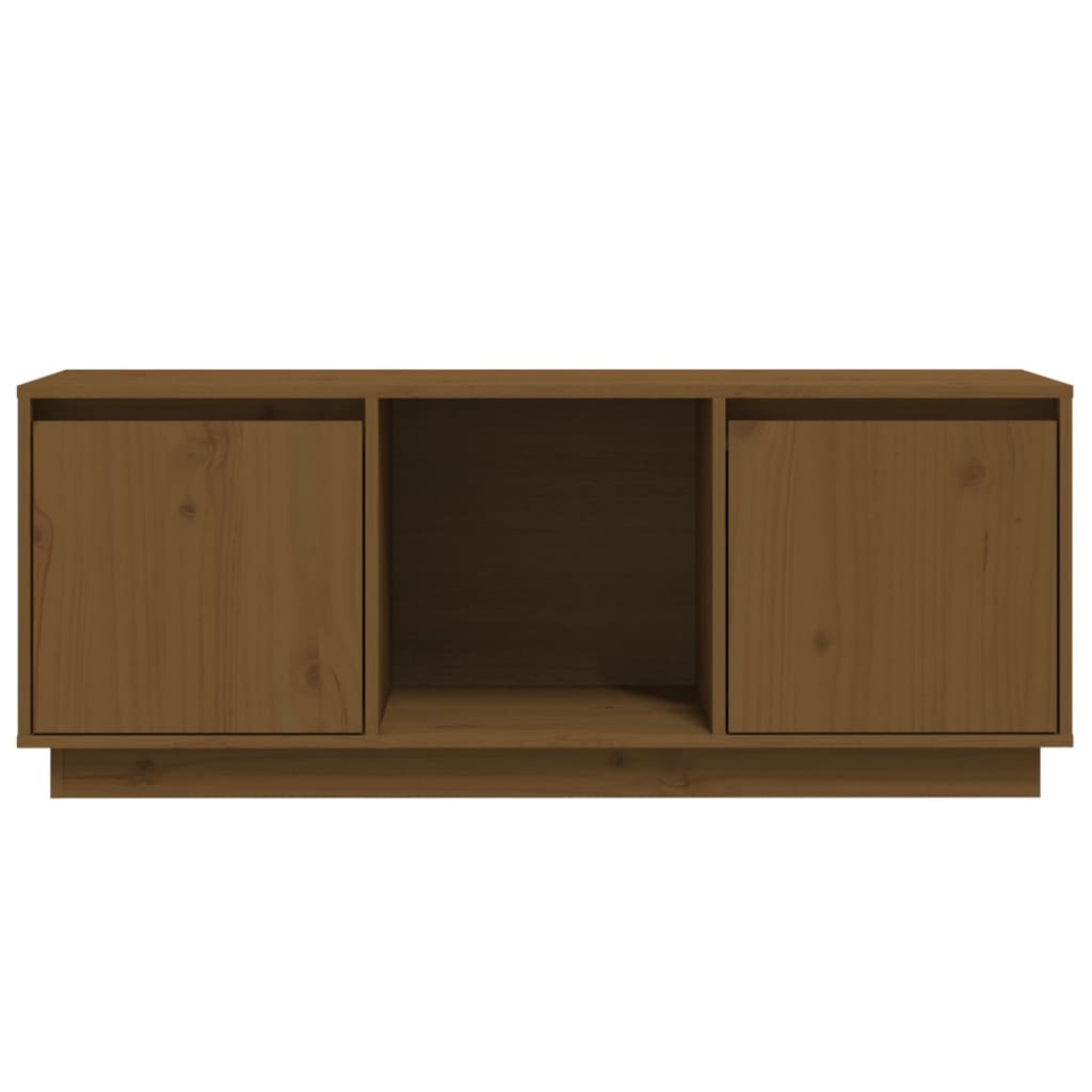 Tv-meubel 110,5x35x44 cm massief grenenhout honingbruin is nu te koop bij PeponiXL, paradijselijk wonen!