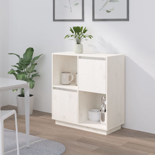 Dressoir 74x35x80 cm massief grenenhout wit is nu te koop bij PeponiXL, paradijselijk wonen!
