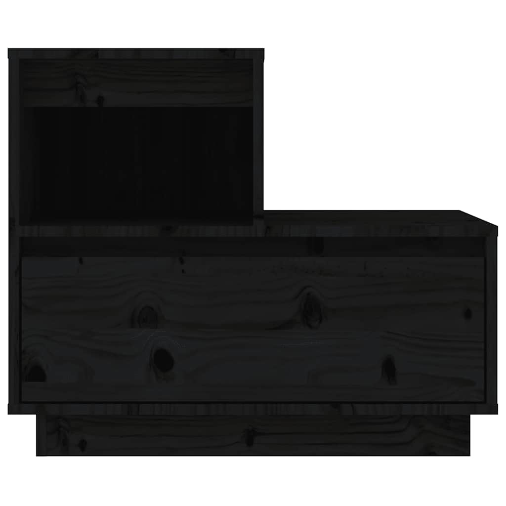 Nachtkastjes 2 st 60x34x51 cm massief grenenhout zwart is nu te koop bij PeponiXL, paradijselijk wonen!