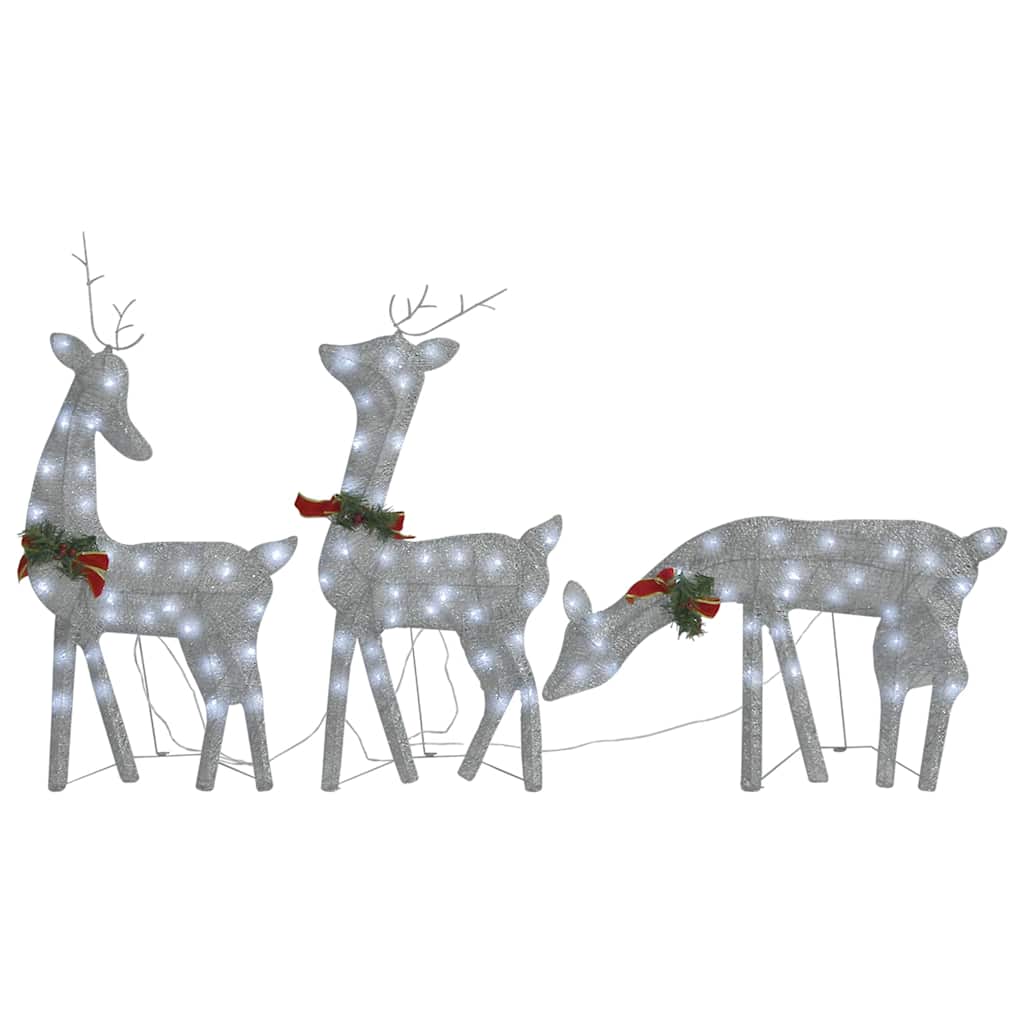 Kerstversiering rendierfamilie 270x7x90 cm gaas wit zilverkleur is nu te koop bij PeponiXL, paradijselijk wonen!