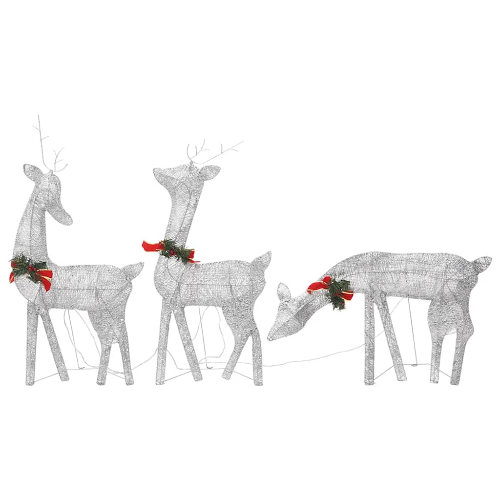 Kerstversiering rendierfamilie 270x7x90 cm gaas wit zilverkleur is nu te koop bij PeponiXL, paradijselijk wonen!