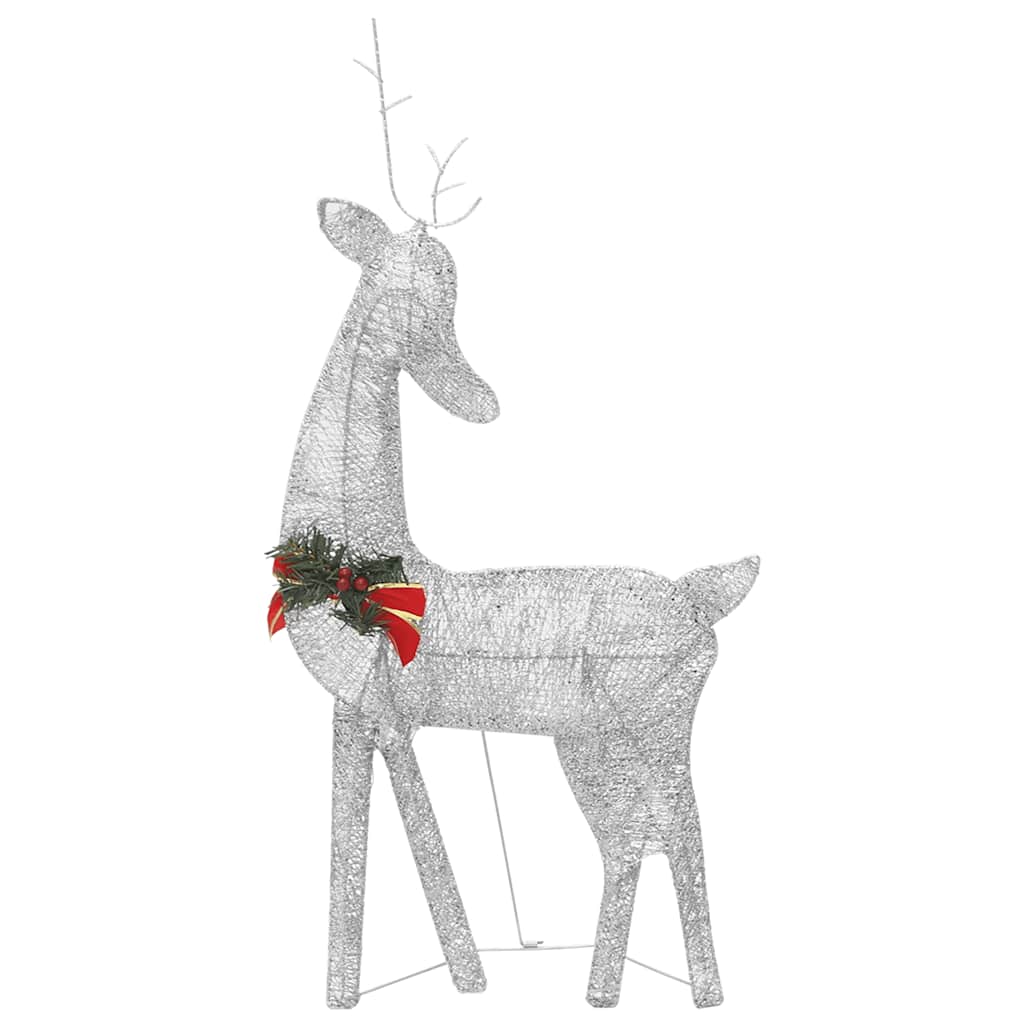 Kerstversiering rendierfamilie 270x7x90 cm gaas wit zilverkleur is nu te koop bij PeponiXL, paradijselijk wonen!