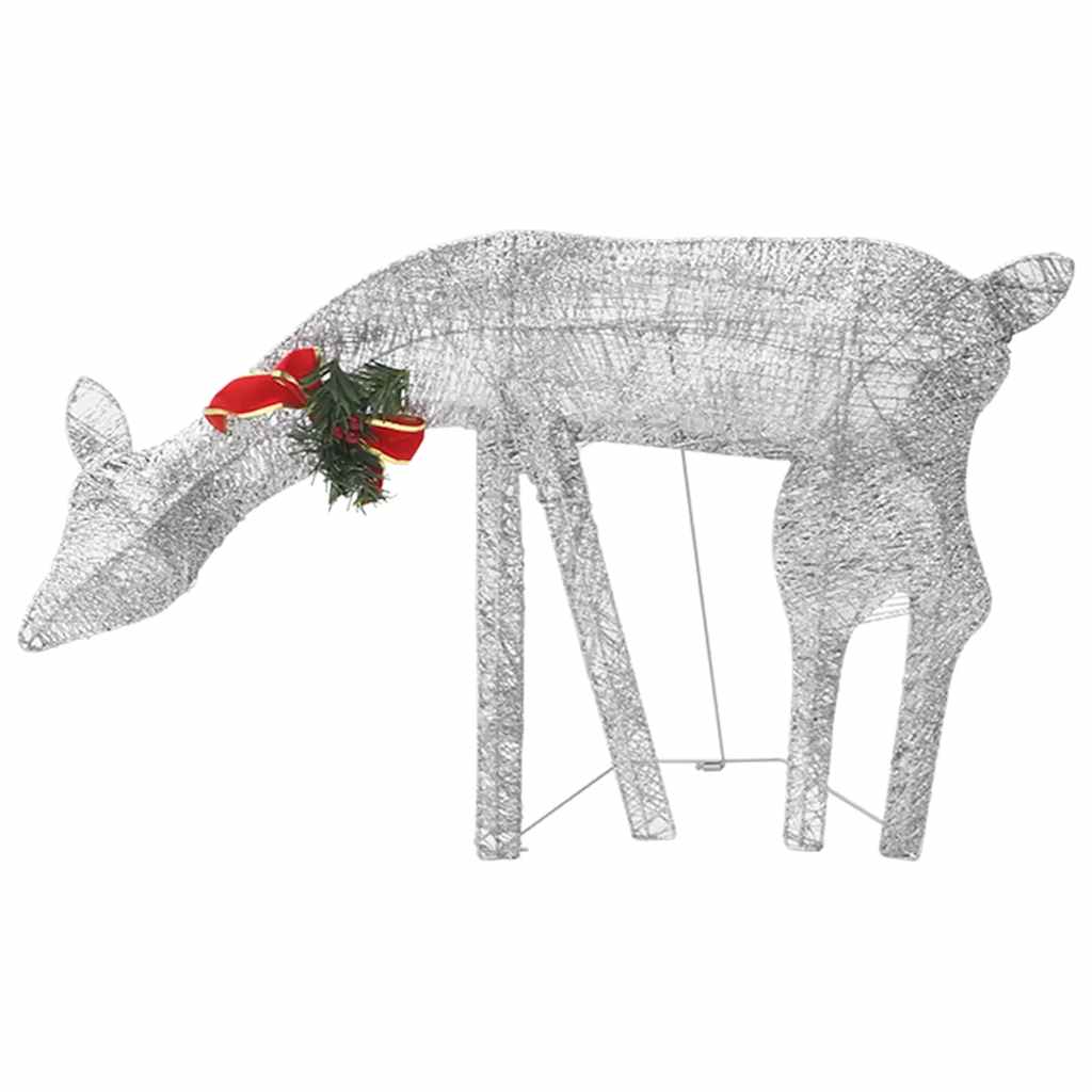 Kerstversiering rendierfamilie 270x7x90 cm gaas wit zilverkleur is nu te koop bij PeponiXL, paradijselijk wonen!