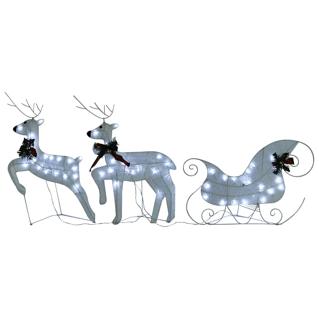 Kerstdecoratie rendieren en slee 60 LED's wit is nu te koop bij PeponiXL, paradijselijk wonen!