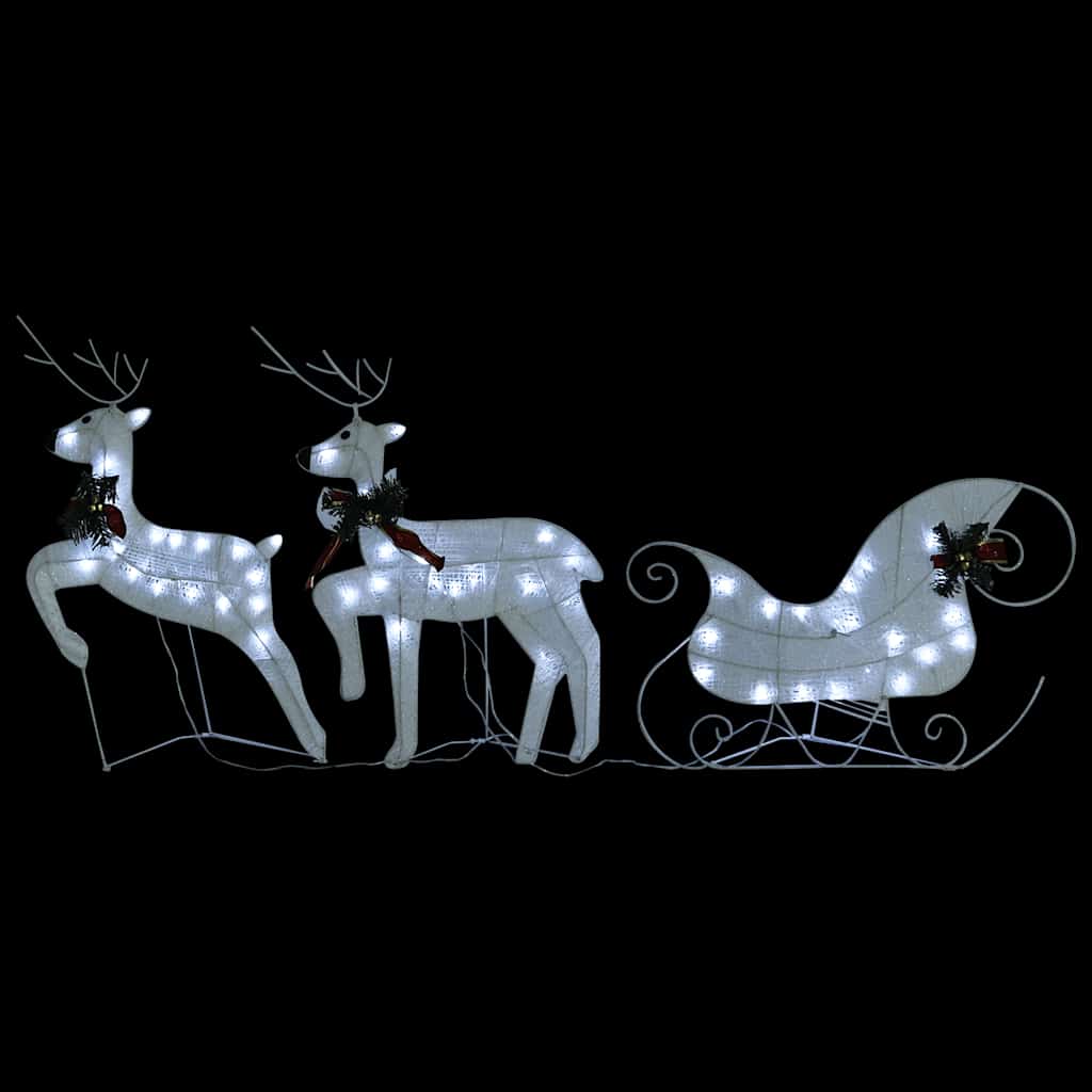 Kerstdecoratie rendieren en slee 60 LED's wit is nu te koop bij PeponiXL, paradijselijk wonen!