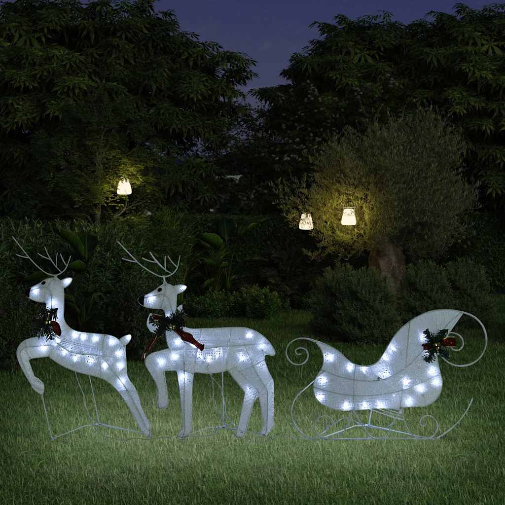 Kerstdecoratie rendieren en slee 60 LED's wit is nu te koop bij PeponiXL, paradijselijk wonen!