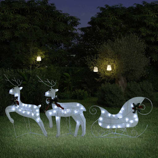 Kerstdecoratie rendieren en slee 60 LED's wit is nu te koop bij PeponiXL, paradijselijk wonen!