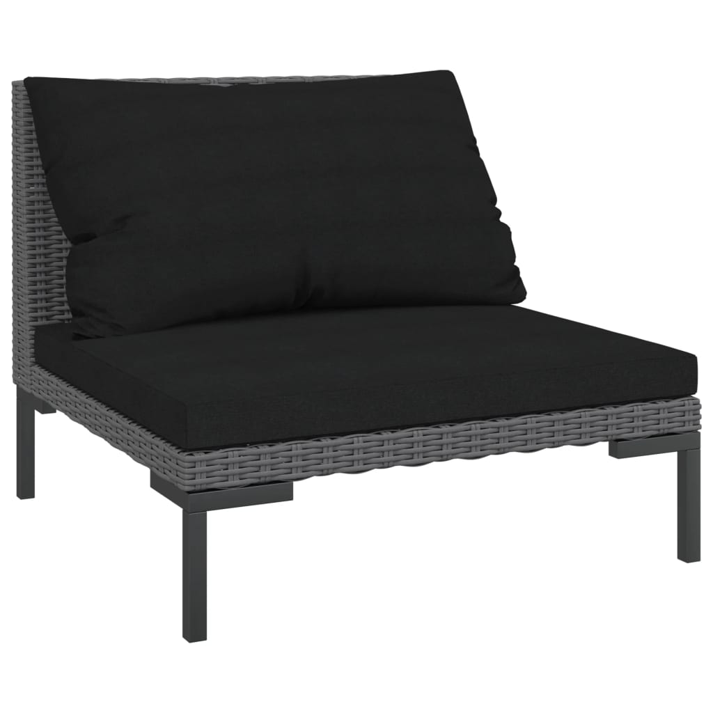 7-delige Loungeset met kussens poly rattan donkergrijs is nu te koop bij PeponiXL, paradijselijk wonen!