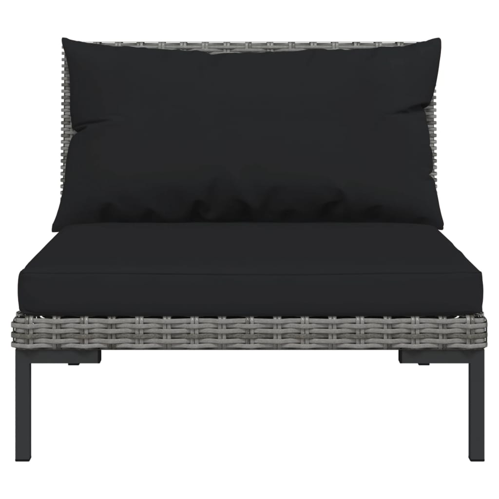 7-delige Loungeset met kussens poly rattan donkergrijs is nu te koop bij PeponiXL, paradijselijk wonen!