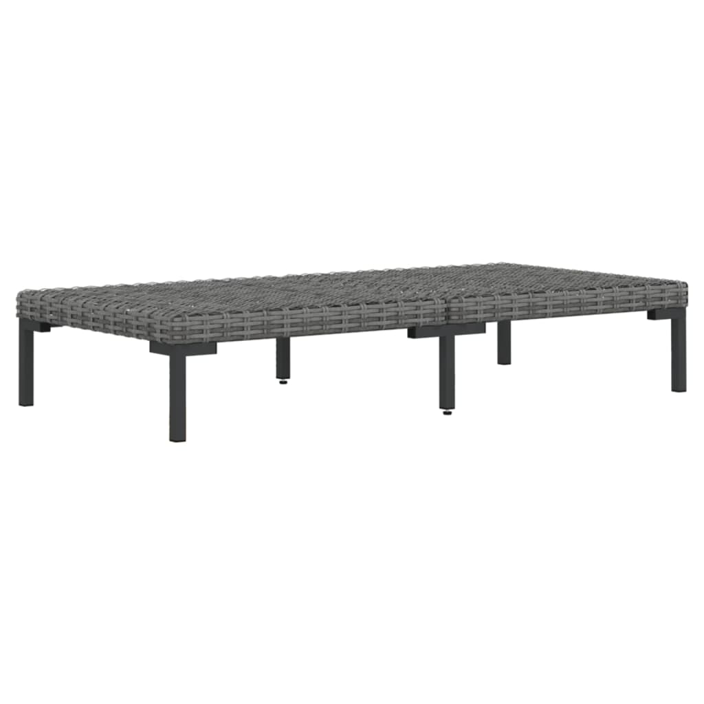 10-delige Loungeset met kussens poly rattan donkergrijs