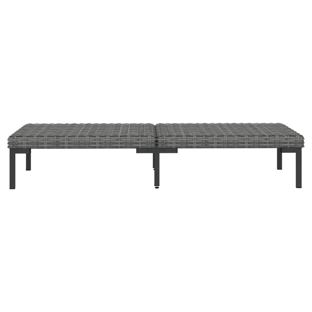 10-delige Loungeset met kussens poly rattan donkergrijs